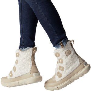 NWT SOREL WOMEN'S EXPLORER II JOAN BOOTS, 9.5, ANCIENT FOSSIL/SEA SALT